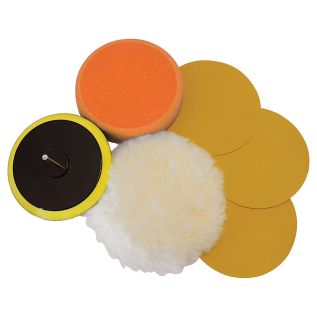 6-delige schuur- en polijst set 125 mm
