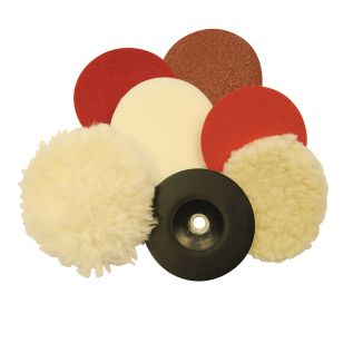 8-delige schuur en polijst set 115 mm