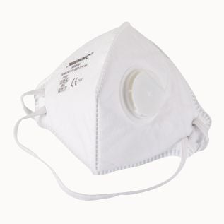 Vouwbaar FFP2 stofmasker met ventiel displaydoos, 25 pk. FFP2, enkel gebruik